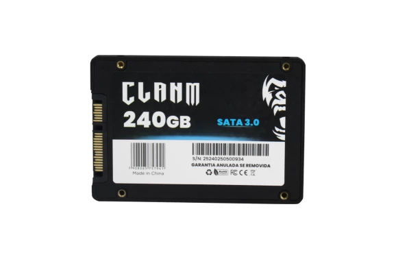 SSD CLANM, 240GB, SATA III, 2.5", Leitura: 520MB/s, Gravação: 500MB/s, Preto - Imagem 2