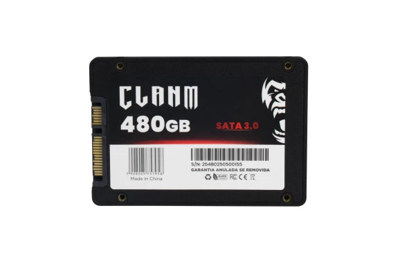 SSD CLANM, 480GB, SATA III, 2.5", Leitura: 530MB/s, Gravação: 510MB/s, Preto - Imagem 2