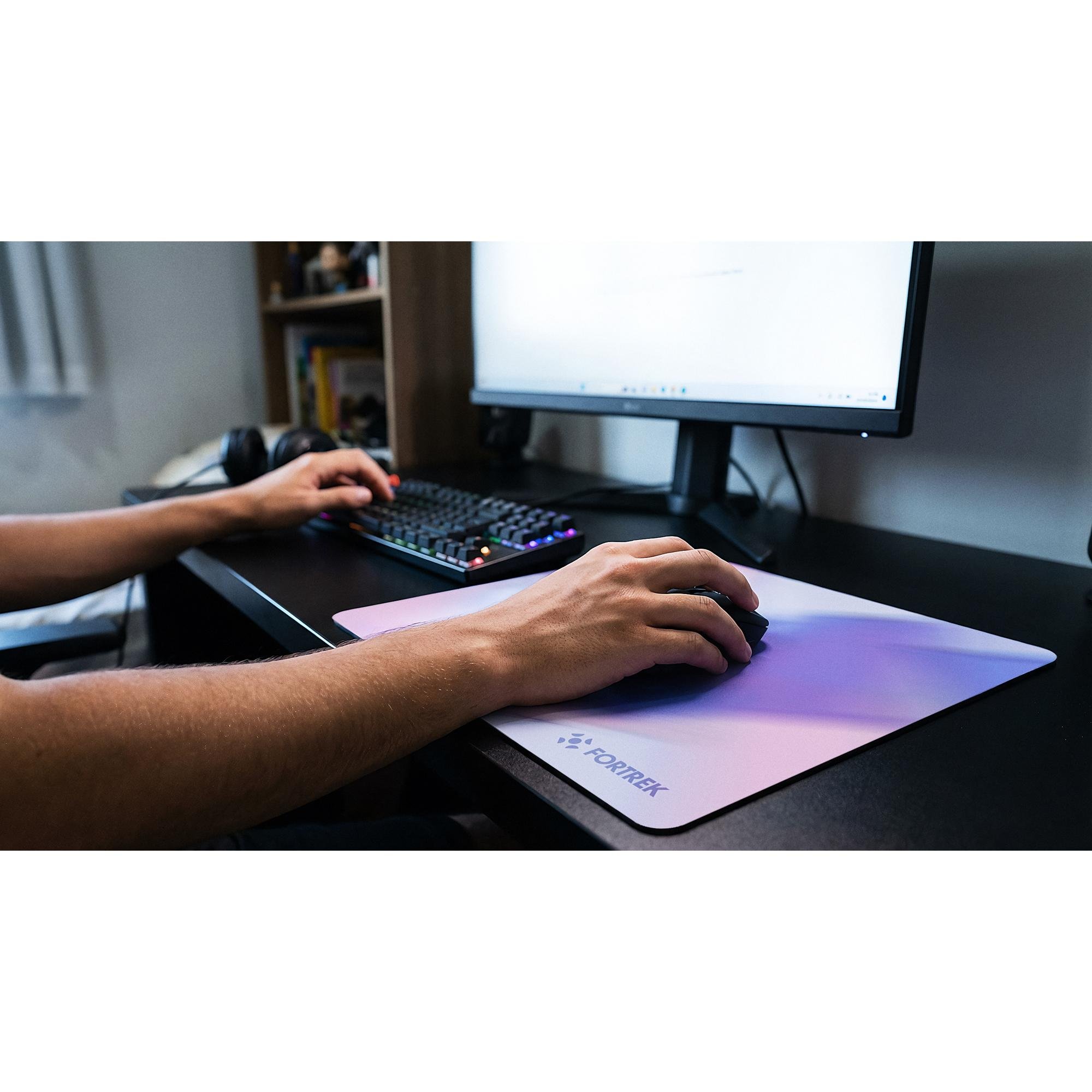 Mousepad Com Infusão de Vidro Fortrek Quickglass PRO Branco - Imagem 11