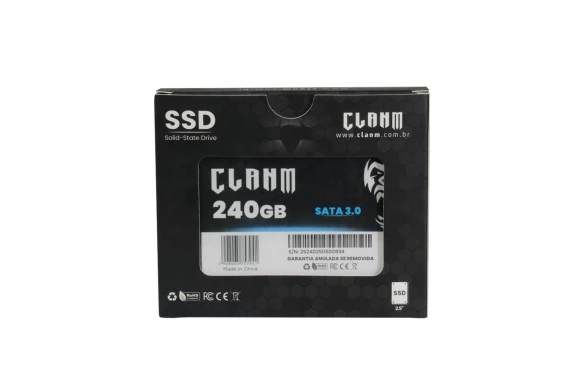 SSD CLANM, 240GB, SATA III, 2.5", Leitura: 520MB/s, Gravação: 500MB/s, Preto - Imagem 4