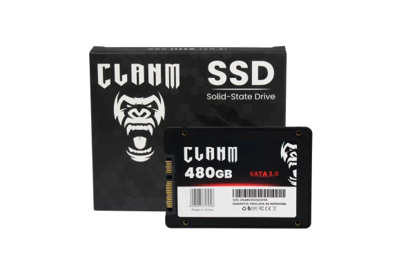 SSD CLANM, 480GB, SATA III, 2.5", Leitura: 530MB/s, Gravação: 510MB/s, Preto
