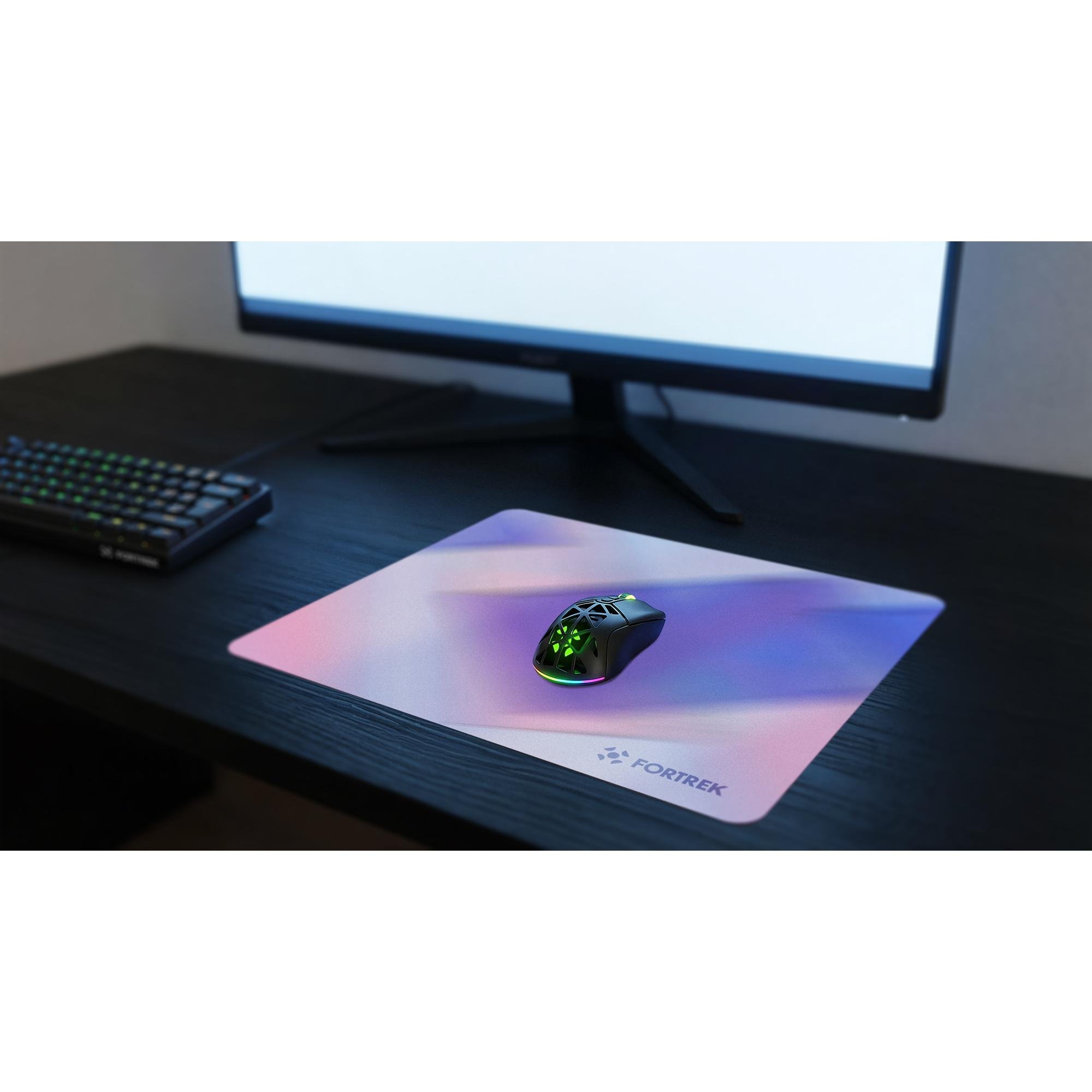 Mousepad Com Infusão de Vidro Fortrek Quickglass PRO Branco - Imagem 9